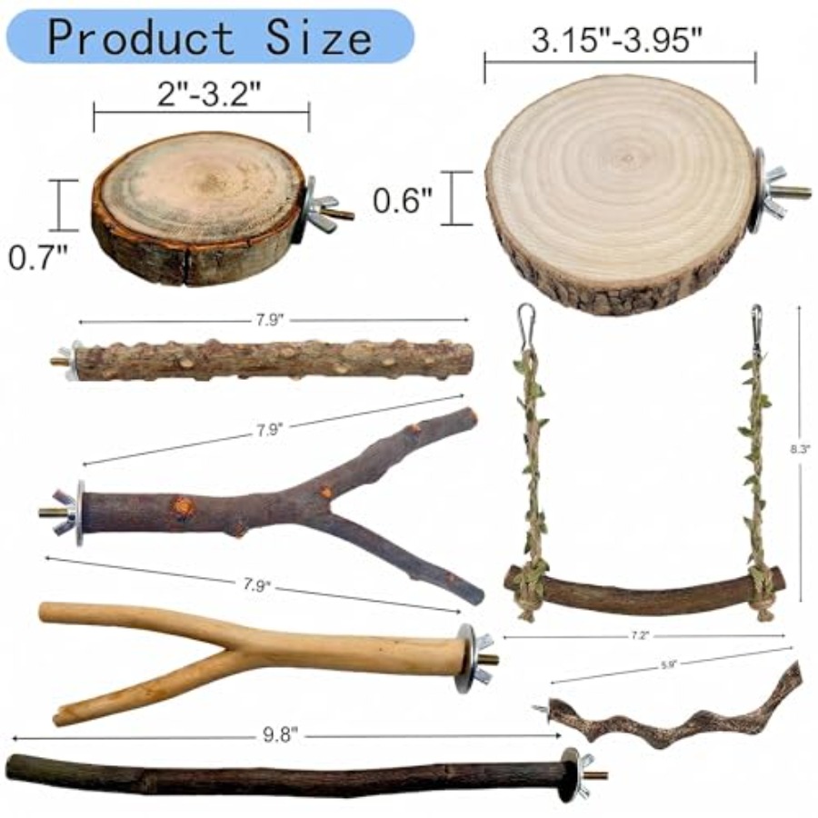 8PCS natural wood bird perches - огляд і ціна Health & Wellness Services At Western University London Reviews